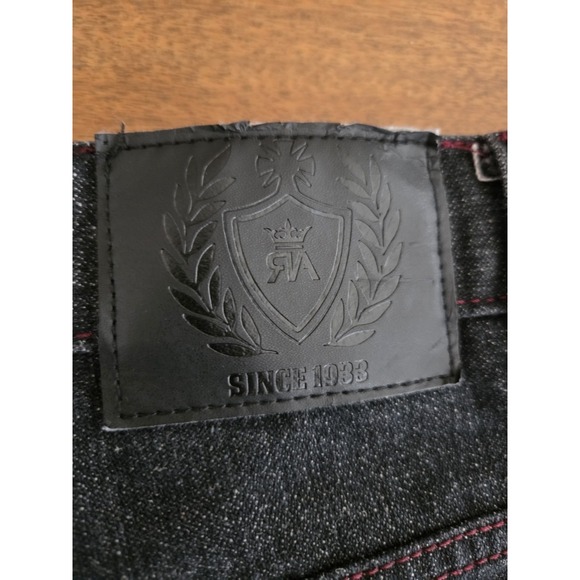 Red Ape Jeans Men's 40-42/29 Black Red Embroidered Y2K Hip Hop Streetwear Skater - Picture 10 of 11